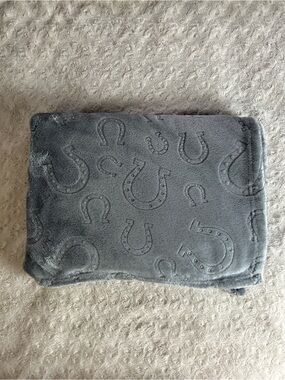 SL Home Fashions Gray Horseshoe Baby Blanket Pony Shoe Cowboy